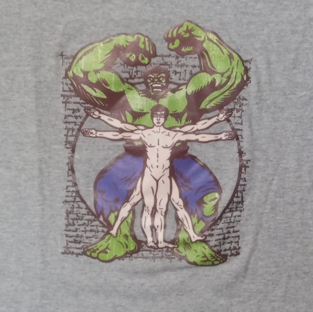 The Incredible Hulk Bruce Banner Vitruvian Man t shirt NEW Avengers Marvel